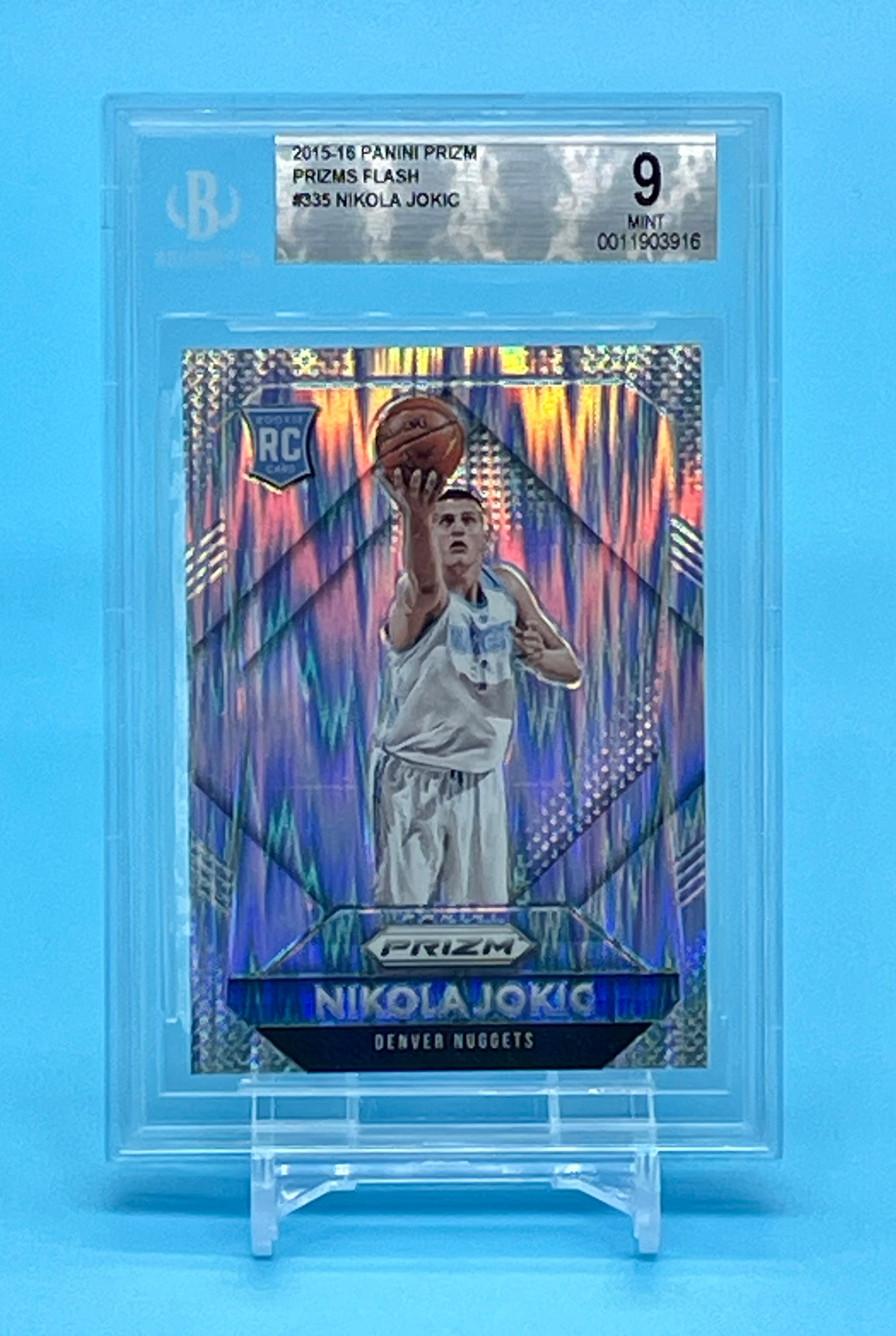 ❤️2015 Panini Prizm #335 Nikola Jokic Flash Prizm Rookie RC BGS 9 Mint (Pop 17)