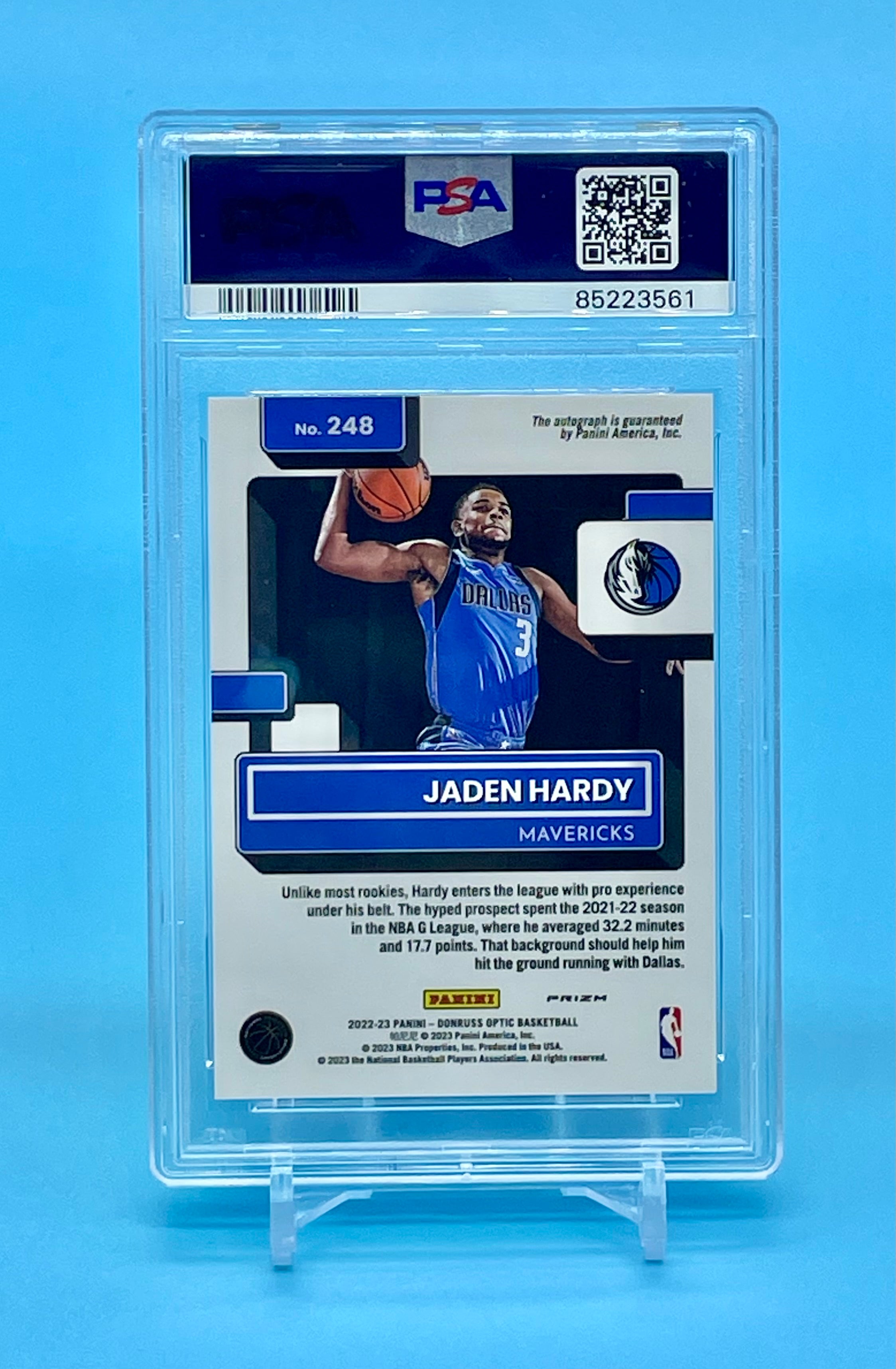 ❤️2022 Donruss Optic Jaden Hardy Fast Break Prizm Rated Rookie Auto #248 PSA 9