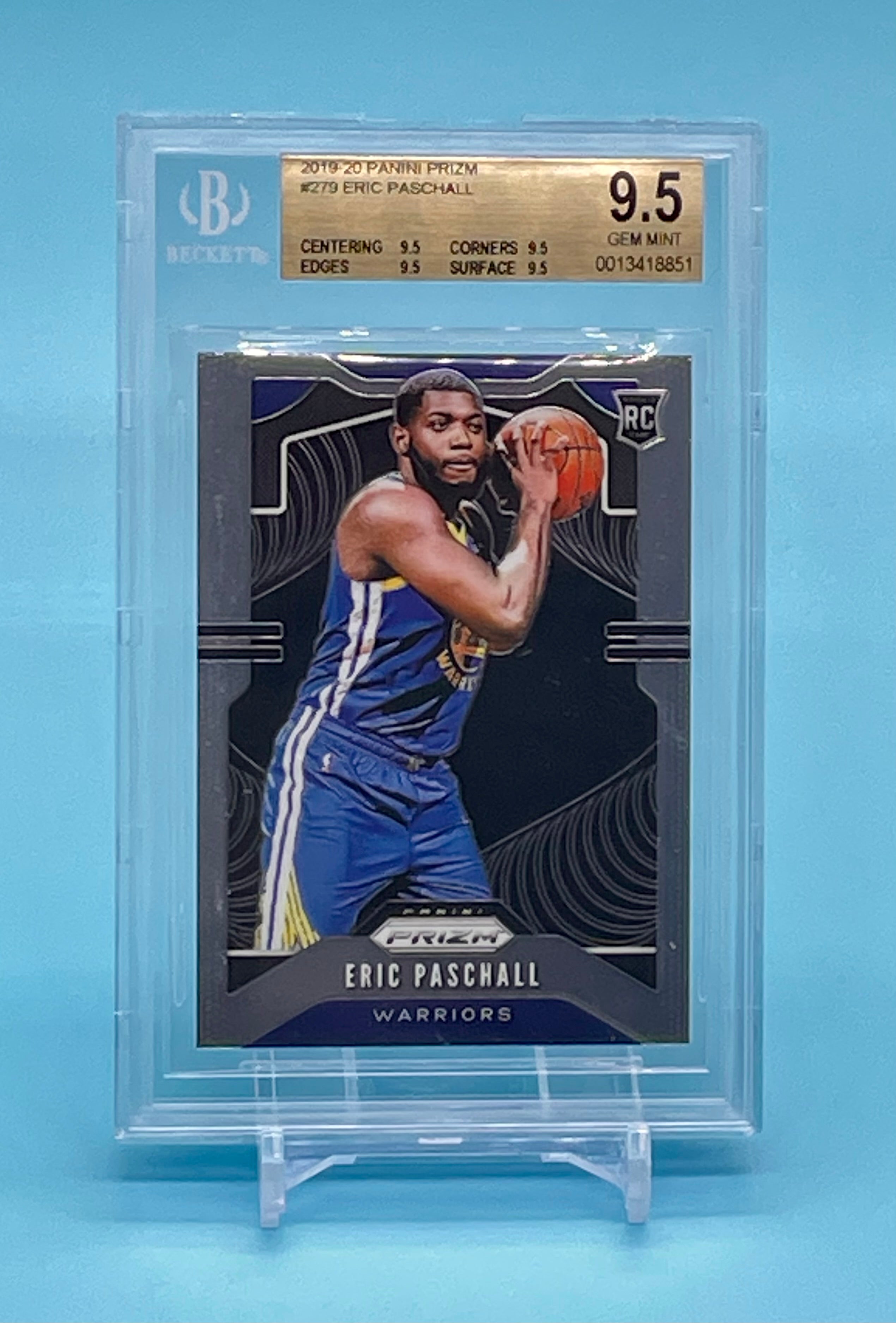 ❤️Eric Paschall 2019 Panini Prizm #279 Rookie Card BGS 9.5 RC GEM MINT Warriors