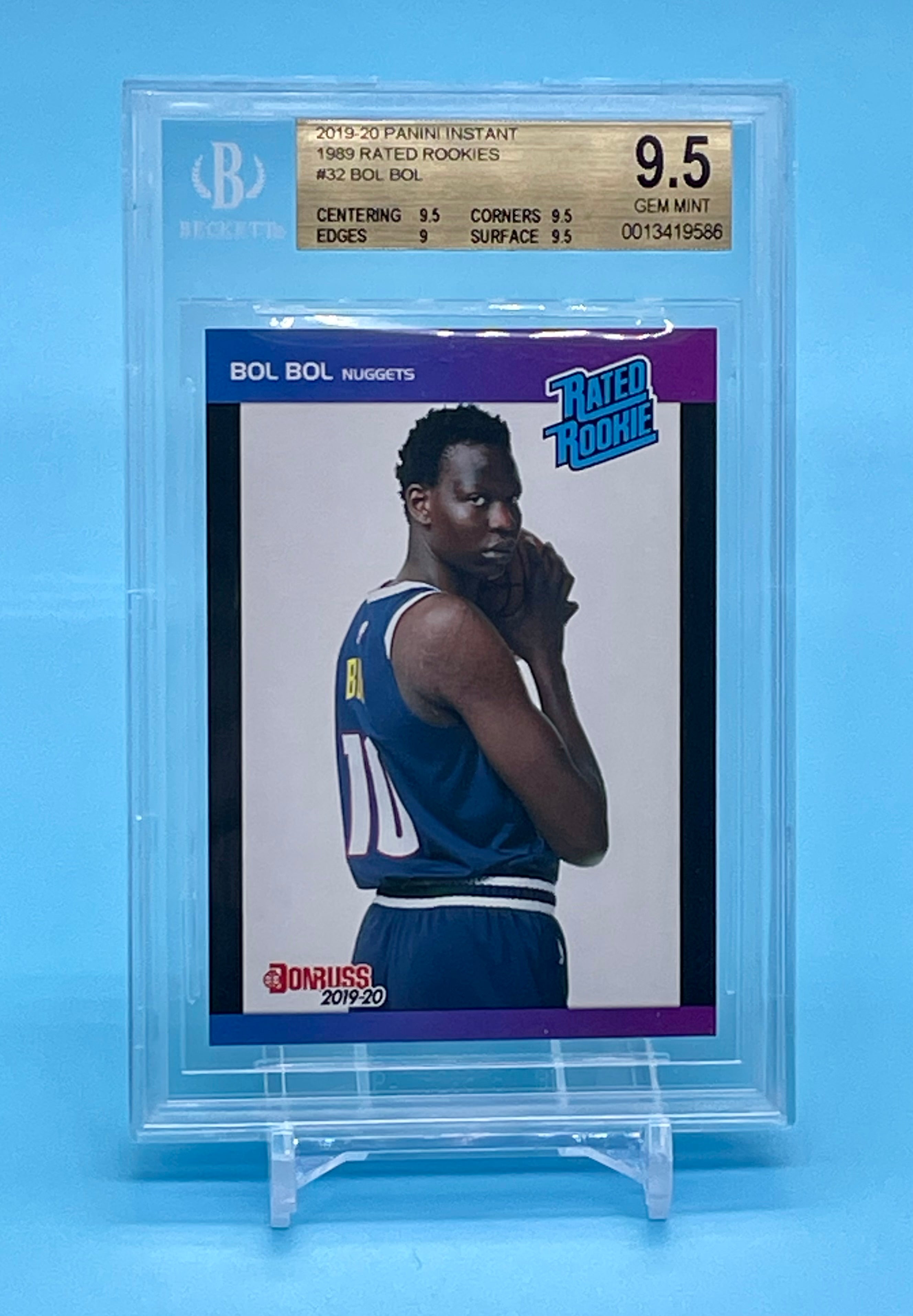 ❤️Bol Bol 2019 Panini Instant Rated Rookie RC Retro 1989 BGS 9.5 Denver Nuggets