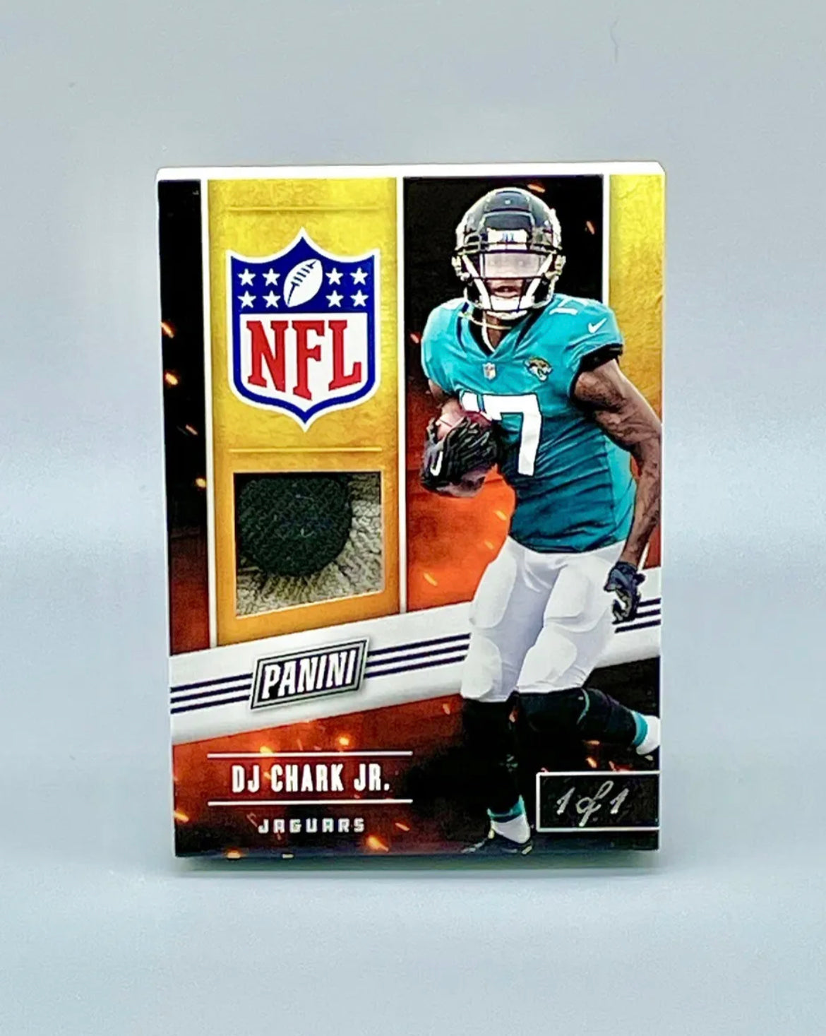 ❤️2018 Panini Day Football #DC DJ Chark Jr. RC Rookie 1/1 Jumbo Thick Jersey Card