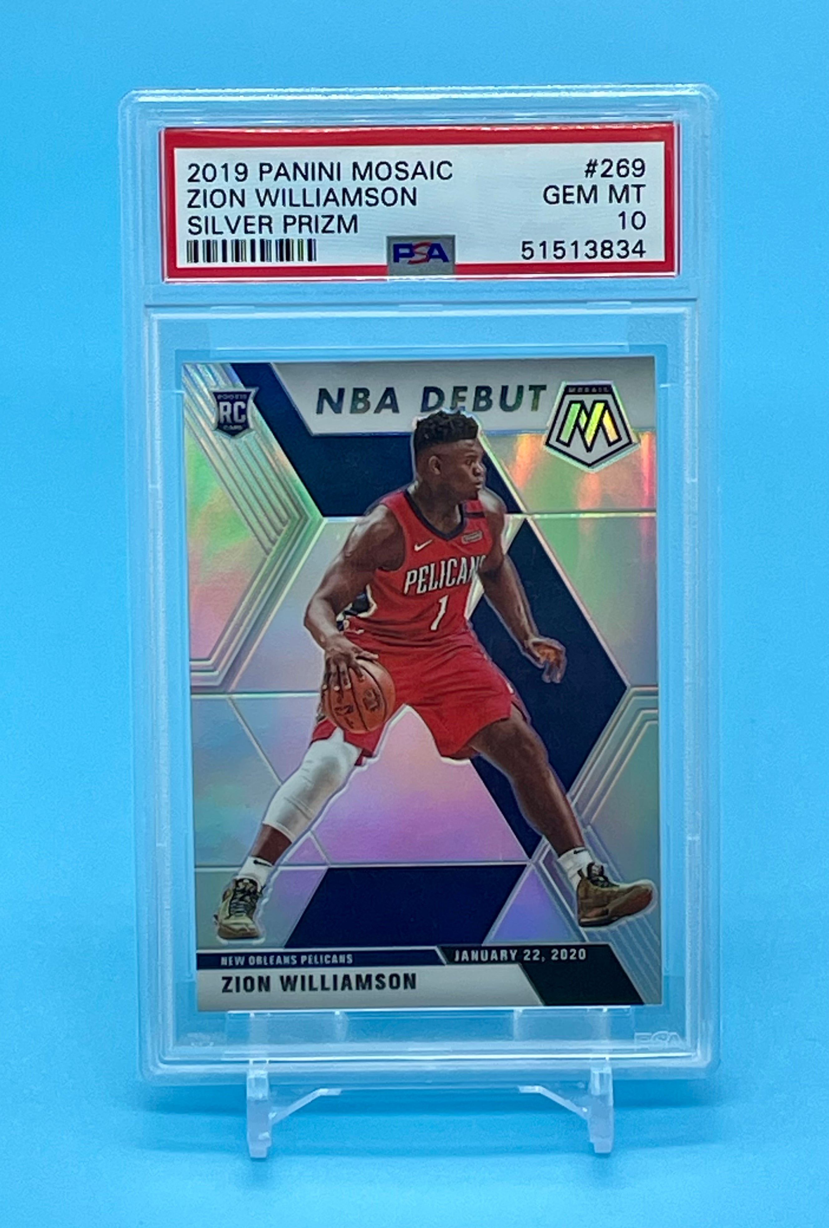 ❤️2019 Panini Mosiac SILVER Prizm Zion Williamson RC Rookie PSA 10 GEM MINT #269