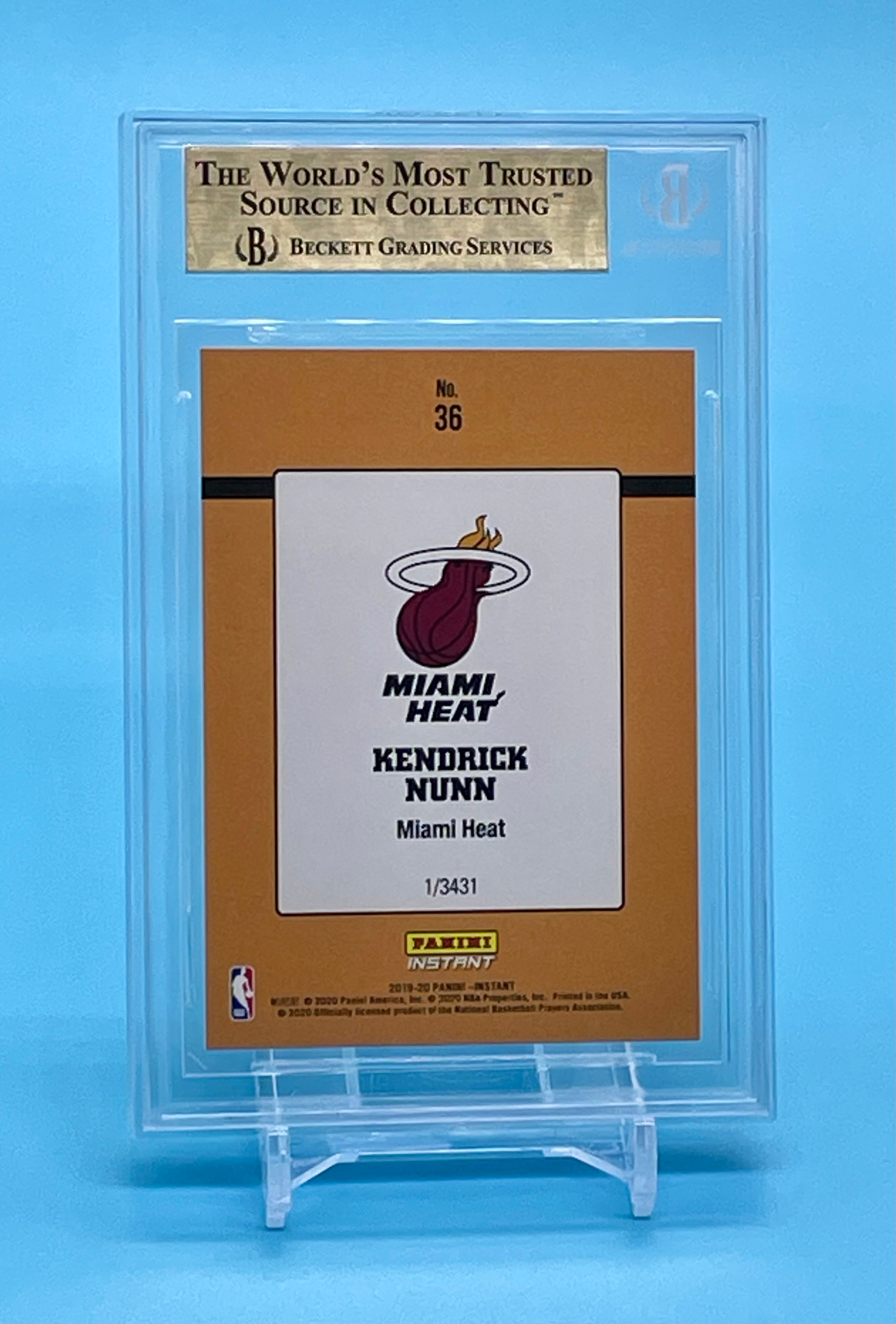 ❤️2019 Panini Instant Kendrick Nunn Rated 1989 Rookie BGS 9.5 #36 Retro 1/3431 RC