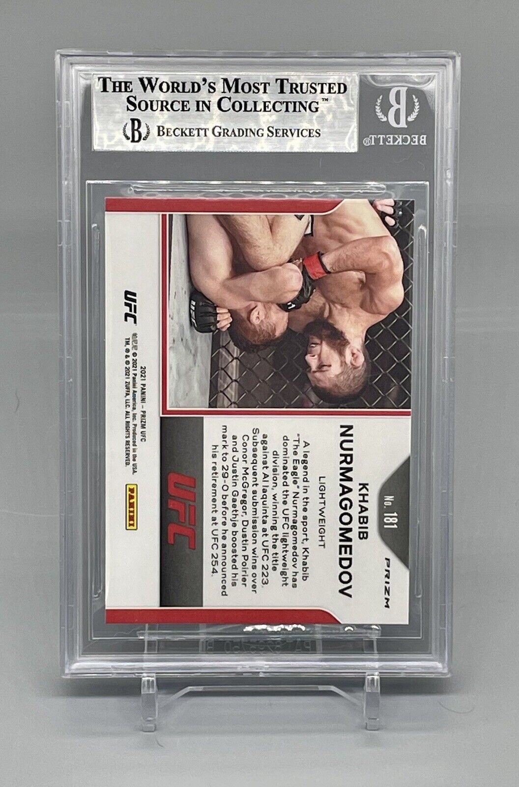 ❤️ 2021 Panini Silver Prizm UFC #181 Khabib Nurmagomedov BGS 9 Mint